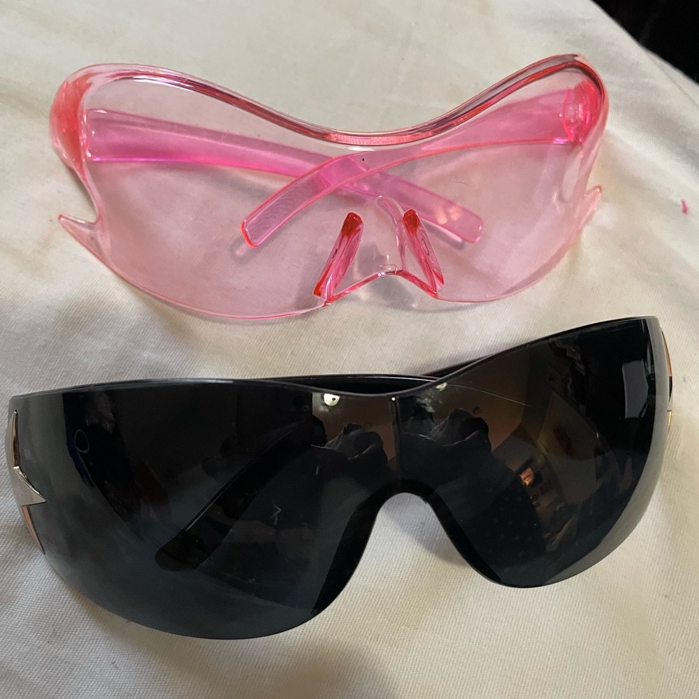 Women's Shield Sunglasses - Pink and Black Dual Pack